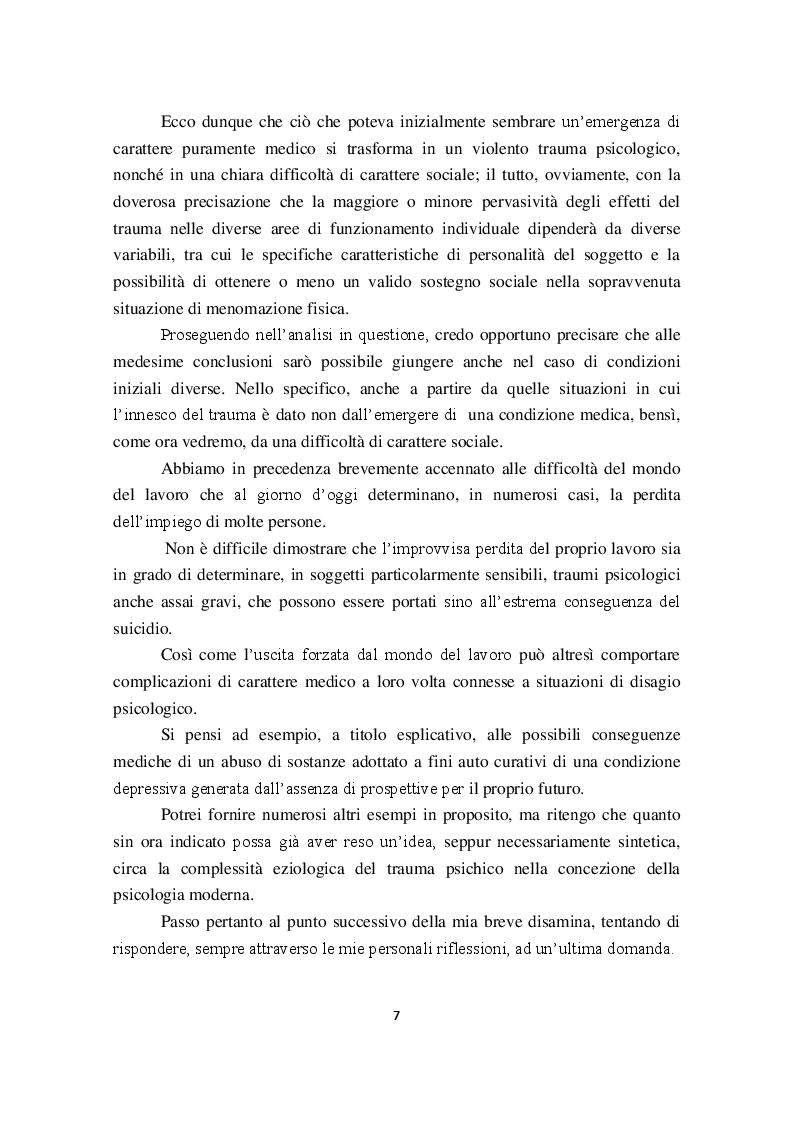 Anteprima della tesi: I Disturbi reattivi dello sviluppo: Traumi psichici e Disturbo post traumatico da stress, Pagina 8