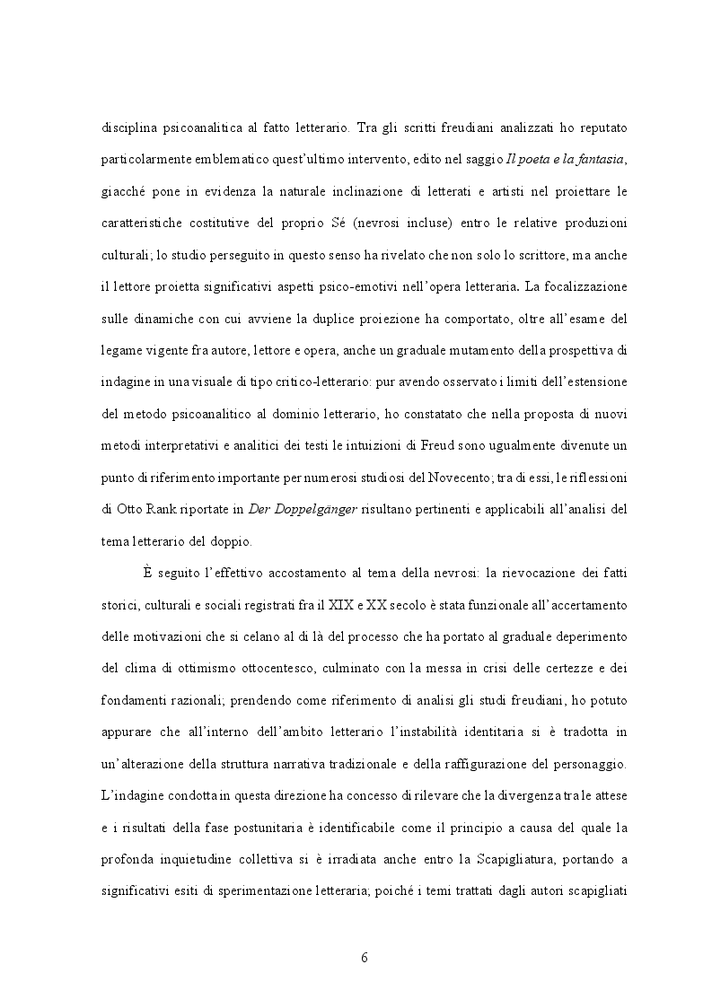 Anteprima della tesi: Il prestigio letterario della nevrosi. Rappresentazioni del doppio in "Fosca" di Igino Ugo Tarchetti, Pagina 3