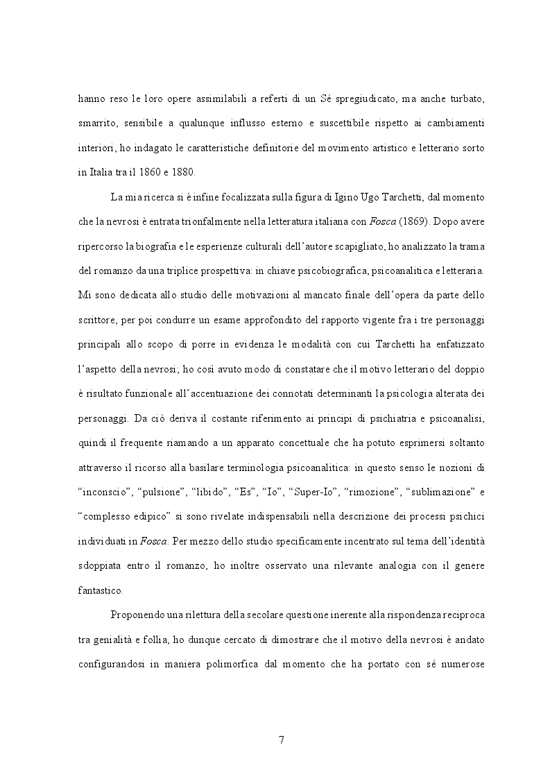 Anteprima della tesi: Il prestigio letterario della nevrosi. Rappresentazioni del doppio in "Fosca" di Igino Ugo Tarchetti, Pagina 4