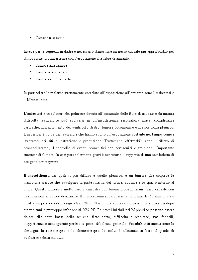 Estratto dalla tesi: Valutazione e gestione del rischio amianto nelle strutture edilizie