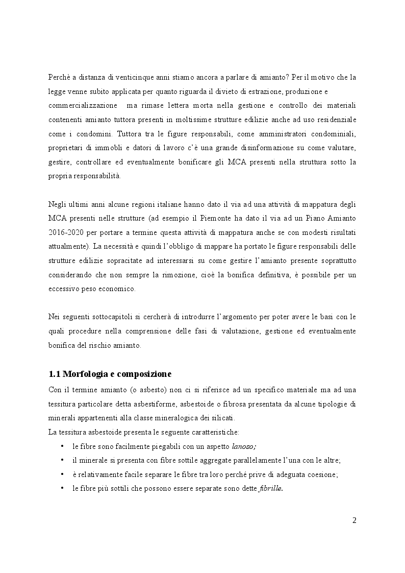 Anteprima della tesi: Valutazione e gestione del rischio amianto nelle strutture edilizie, Pagina 3
