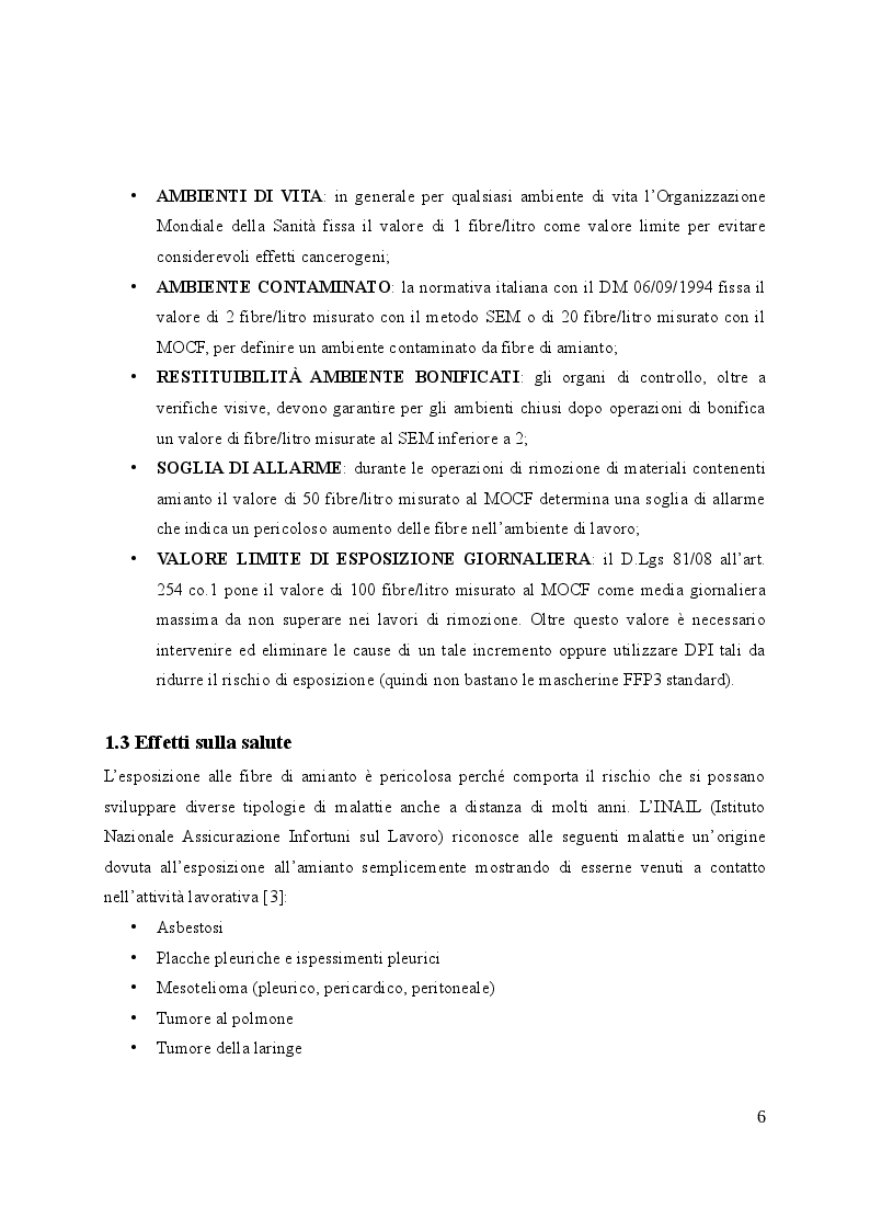 Anteprima della tesi: Valutazione e gestione del rischio amianto nelle strutture edilizie, Pagina 7