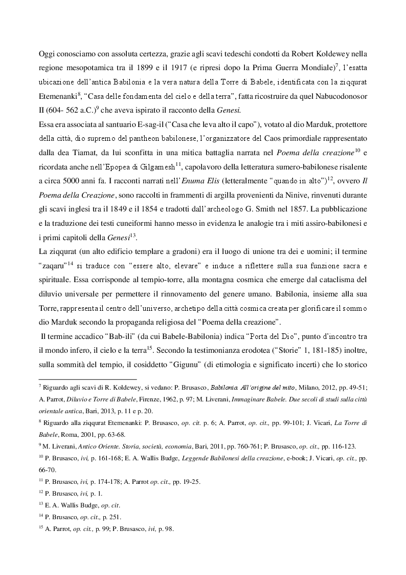Anteprima della tesi: La Torre di Babele tra mito, arte e storia, Pagina 5