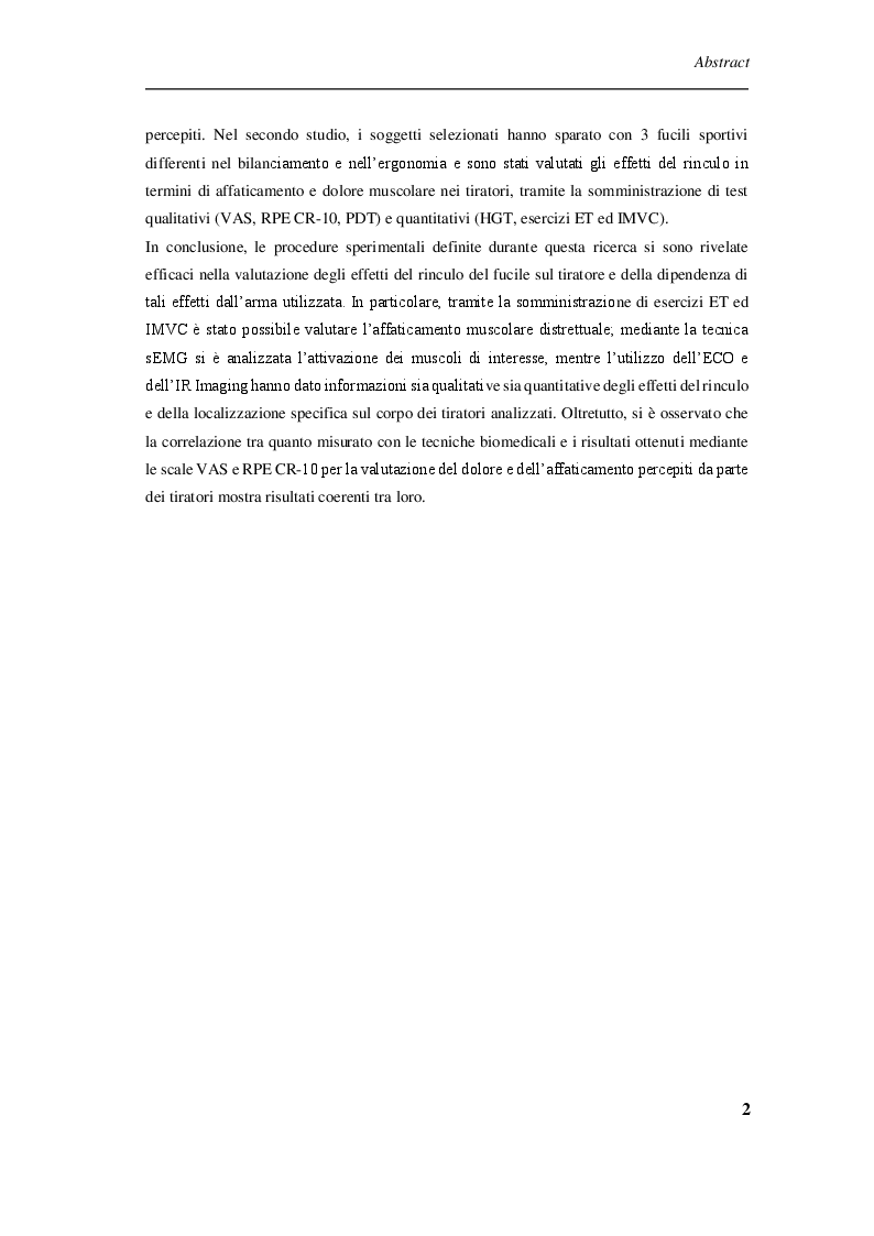 Anteprima della tesi: Procedure sperimentali per l'analisi degli effetti del rinculo del fucile sul tiratore sportivo, Pagina 3