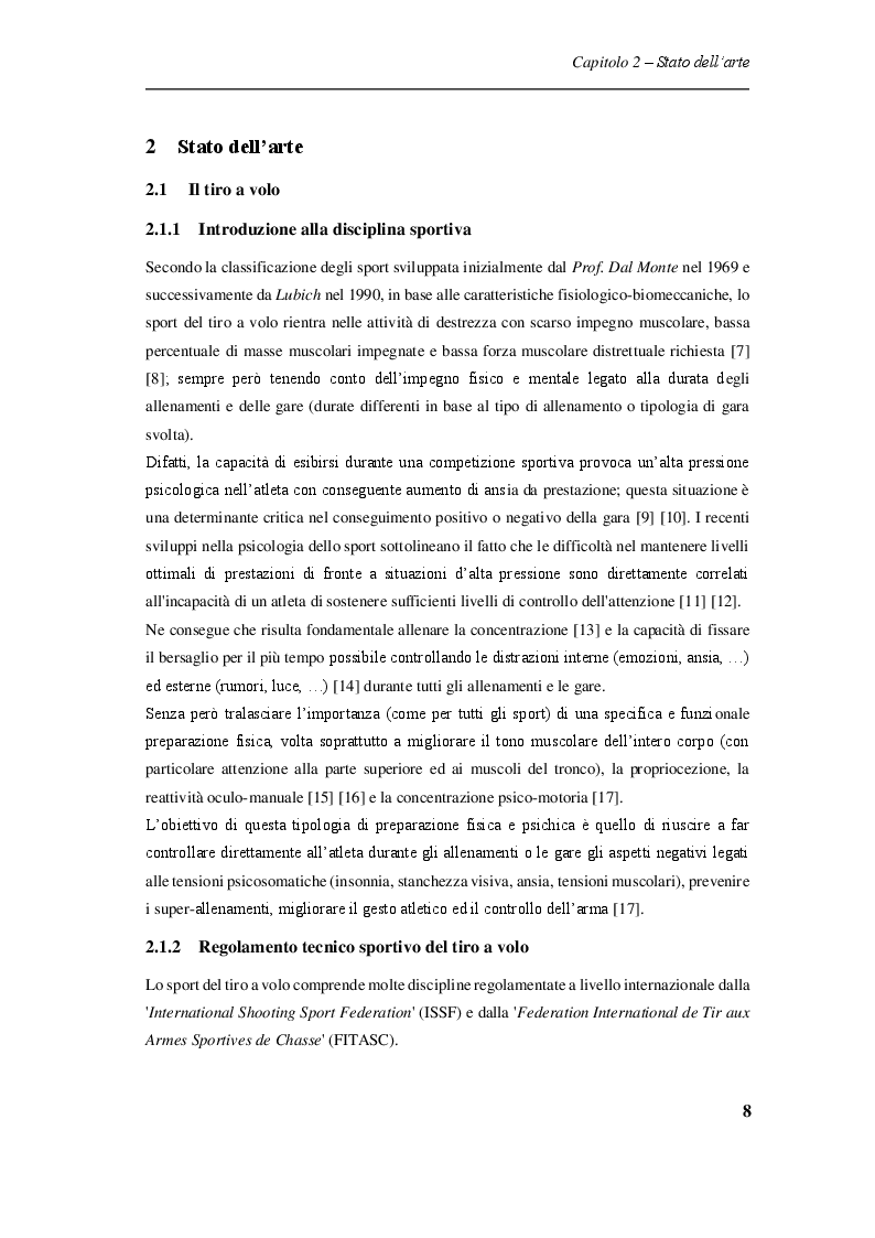 Anteprima della tesi: Procedure sperimentali per l'analisi degli effetti del rinculo del fucile sul tiratore sportivo, Pagina 7
