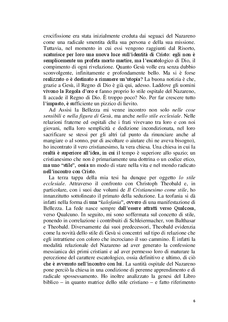 Anteprima della tesi: La Bellezza e il suo appello pro-vocante. Un percorso filosofico e teologico, Pagina 4