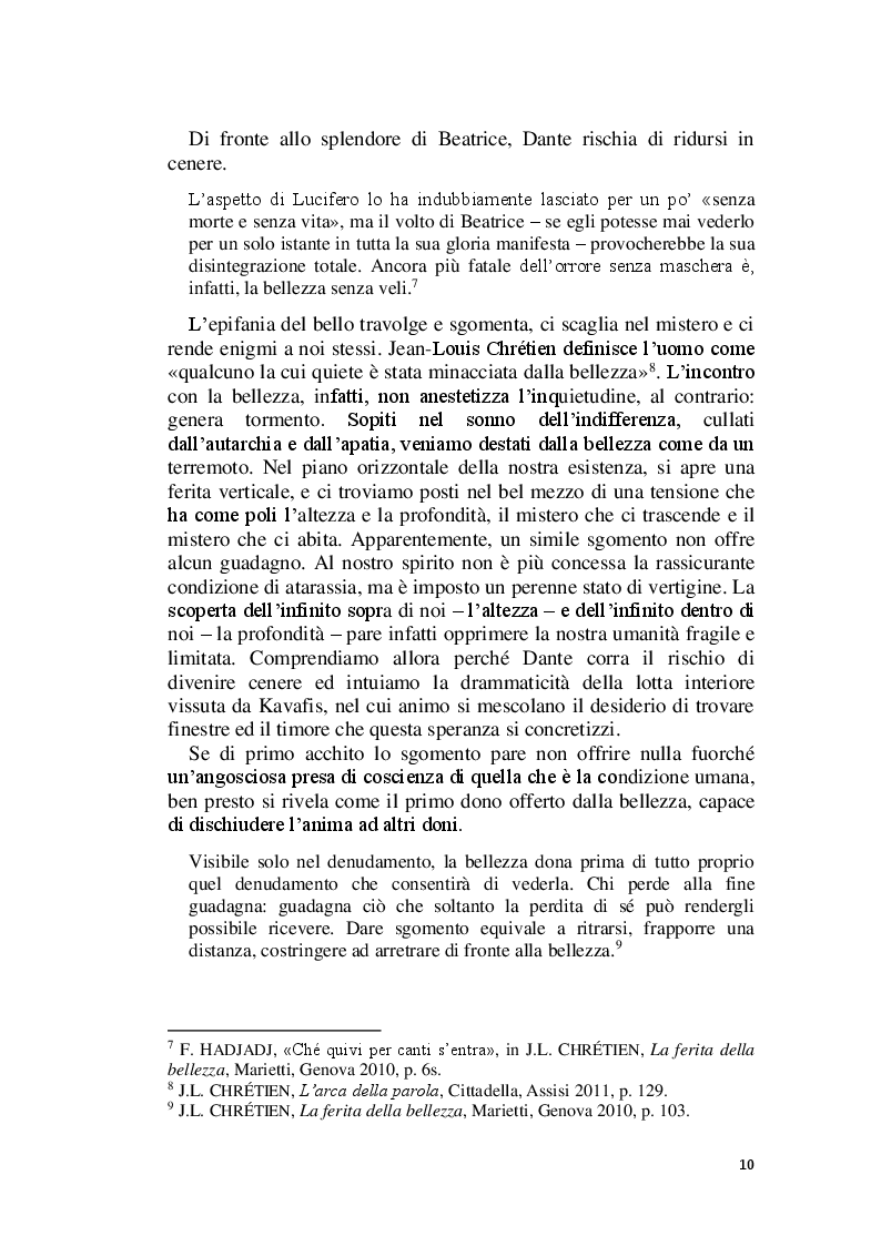 Anteprima della tesi: La Bellezza e il suo appello pro-vocante. Un percorso filosofico e teologico, Pagina 8