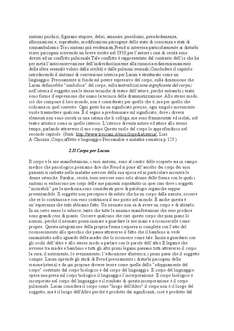 Anteprima della tesi: La Psicosomatica: ''soggetto e corpo secondo la psicoanalisi lacaniana'', Pagina 4