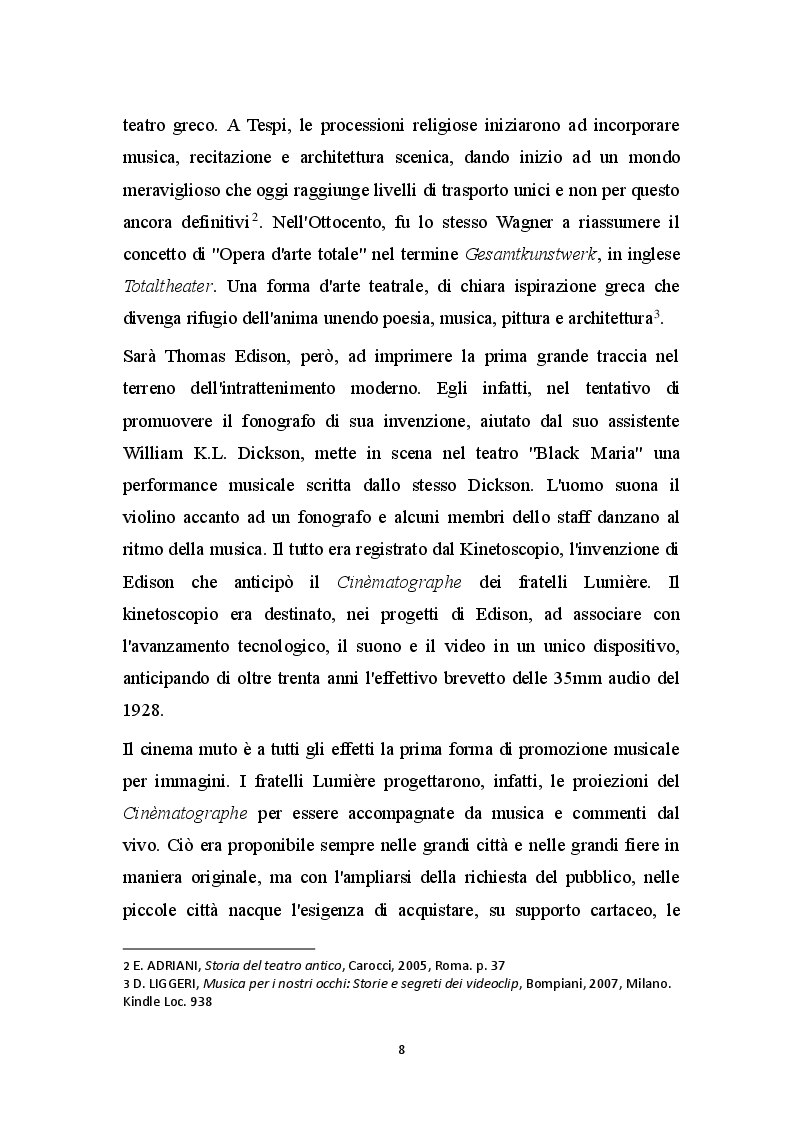 Anteprima della tesi: Il Videoclip Musicale: storia, sceneggiatura e tecniche, Pagina 5