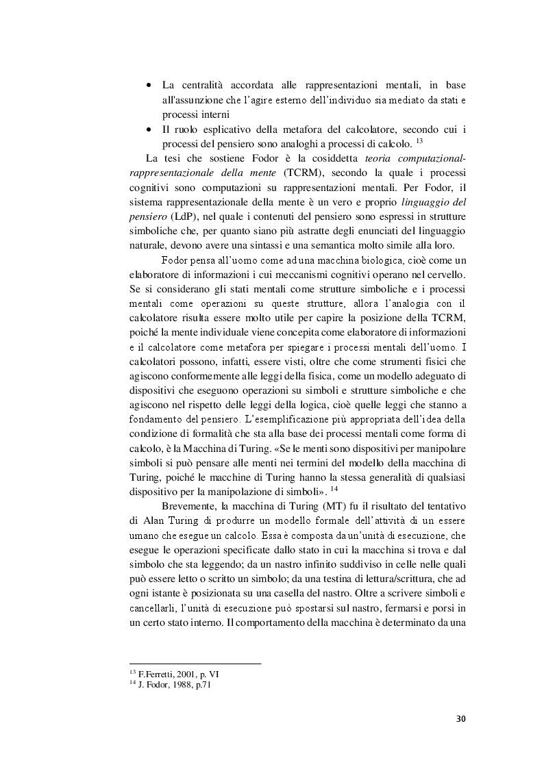Anteprima della tesi: La competenza semantica negli esseri umani e nelle macchine. Teorie a confronto, Pagina 3