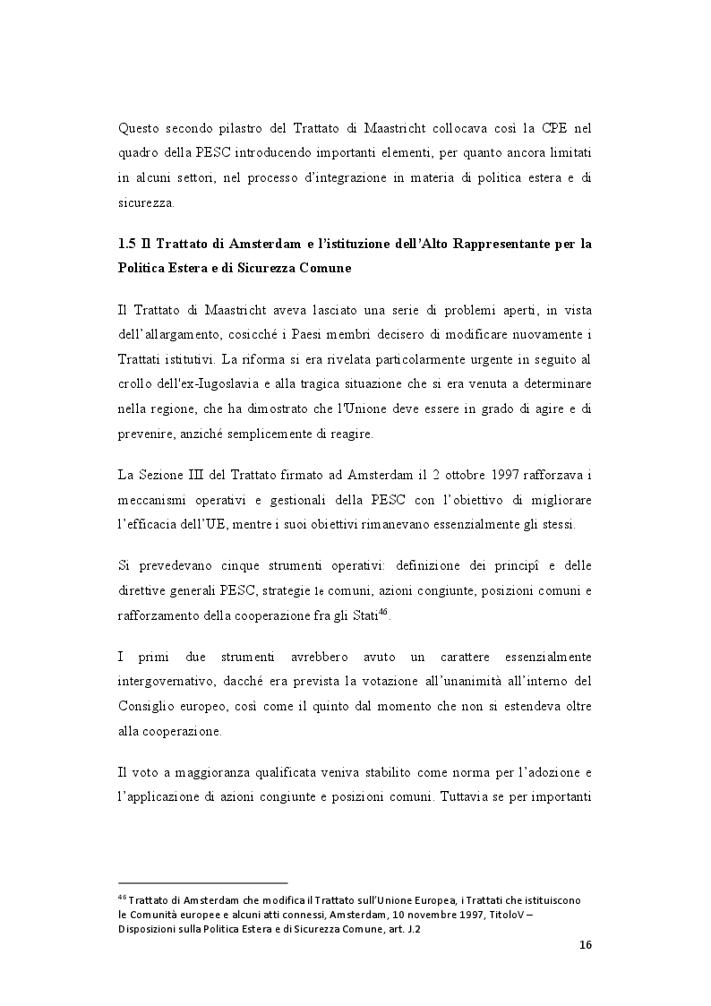 Anteprima della tesi: La politica estera europea prima e dopo il Trattato di Lisbona. Due casi: la Guerra in Georgia e la Primavera araba, Pagina 6