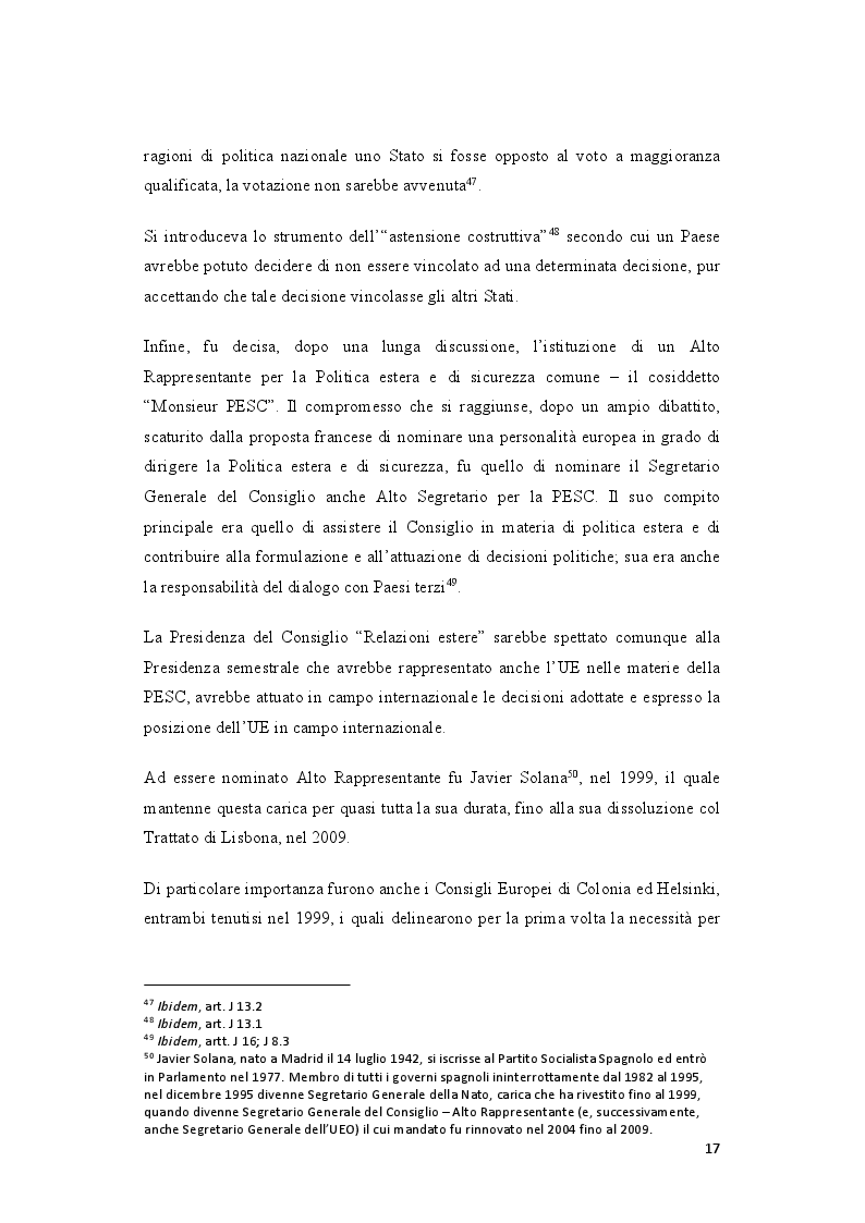 Anteprima della tesi: La politica estera europea prima e dopo il Trattato di Lisbona. Due casi: la Guerra in Georgia e la Primavera araba, Pagina 7