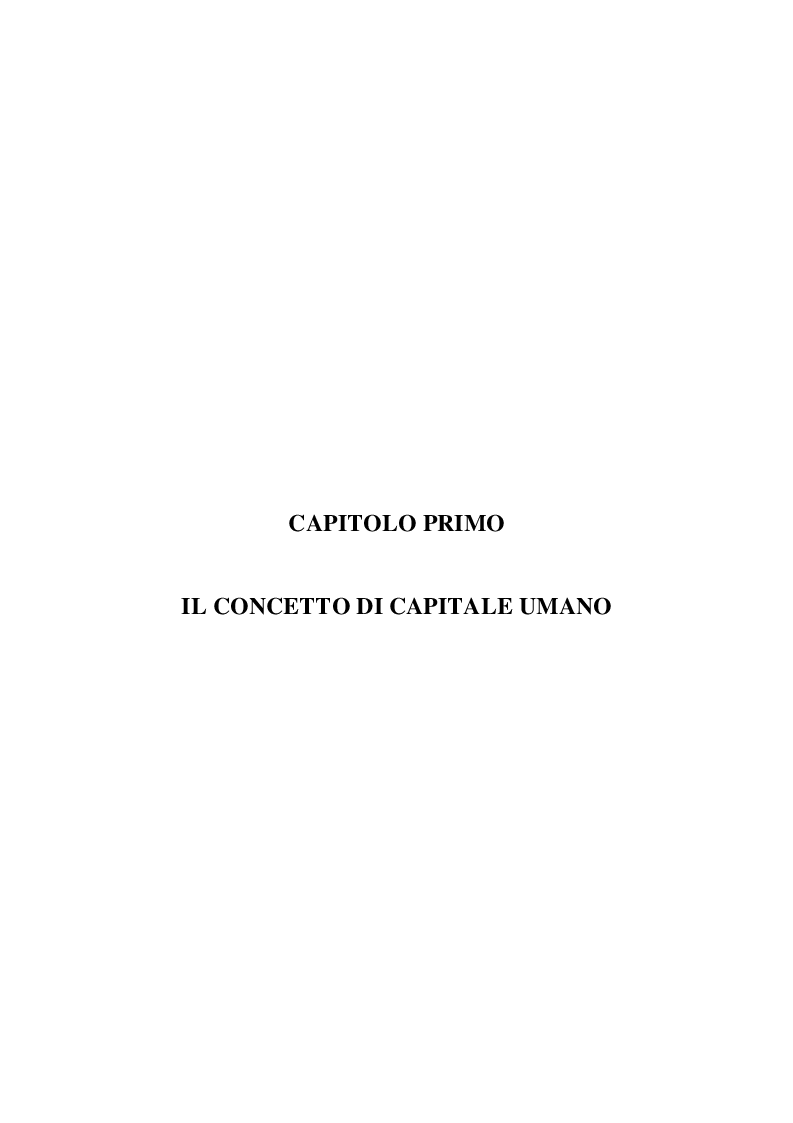 Anteprima della tesi: Il Capitale Umano nella valutazione del Capitale Economico e del Capitale di Funzionamento, Pagina 2