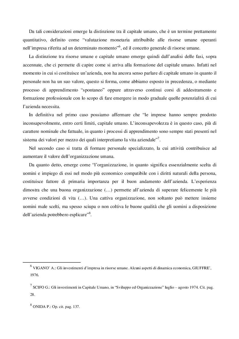 Anteprima della tesi: Il Capitale Umano nella valutazione del Capitale Economico e del Capitale di Funzionamento, Pagina 6