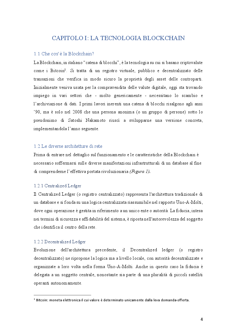 Anteprima della tesi: Tecnologia Blockchain: funzionamento, scenari applicativi e benefici della Nuova Internet, Pagina 3