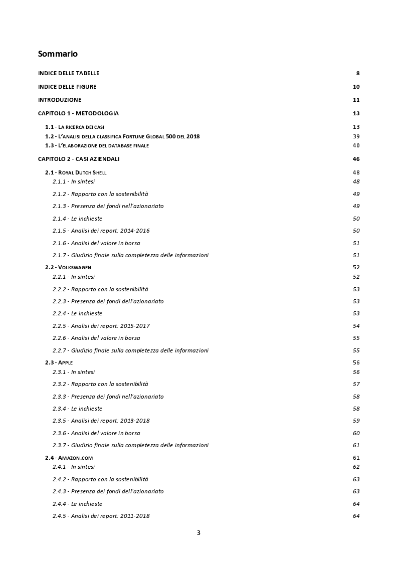 Indice della tesi: Tax Avoidance e profilo di sostenibilità, Pagina 1