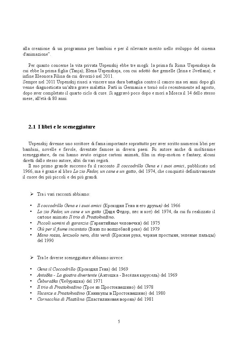 Anteprima della tesi: “Troe iz Prostokvašino”, Il trio di Prostokvašino: traduzione di un cortometraggio d'animazione russo, Pagina 5