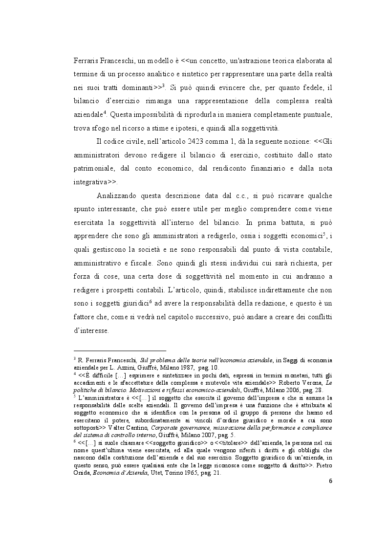 Anteprima della tesi: Le valutazioni di bilancio tra rigore normativo e soggettività interpretativa, Pagina 4