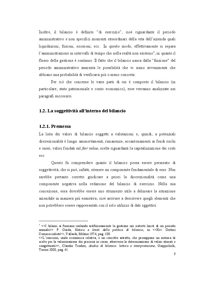 Anteprima della tesi: Le valutazioni di bilancio tra rigore normativo e soggettività interpretativa, Pagina 5