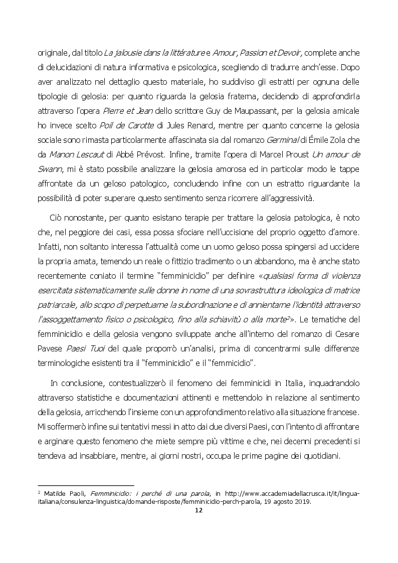 Estratto dalla tesi: Nuances de jalousie: evoluzione di un sentimento che può condurre al femminicidio