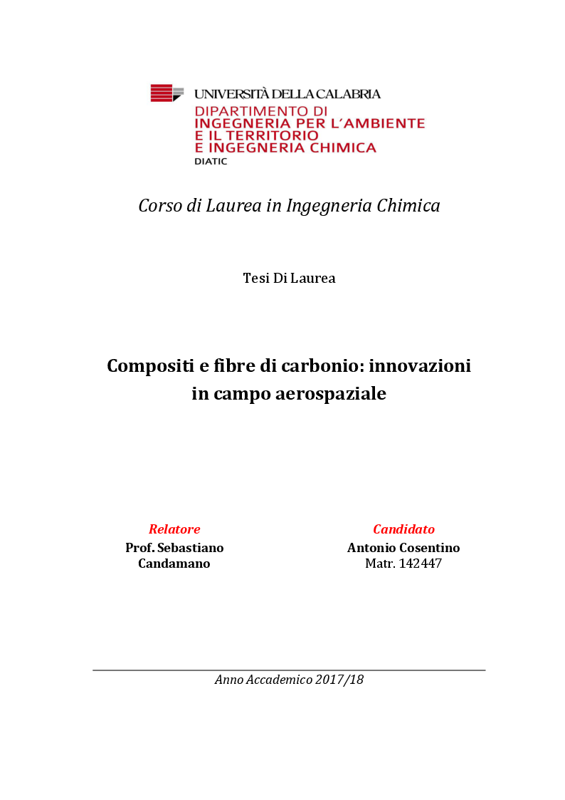 Anteprima della tesi: Compositi e fibre di carbonio: innovazioni in campo aerospaziale, Pagina 1
