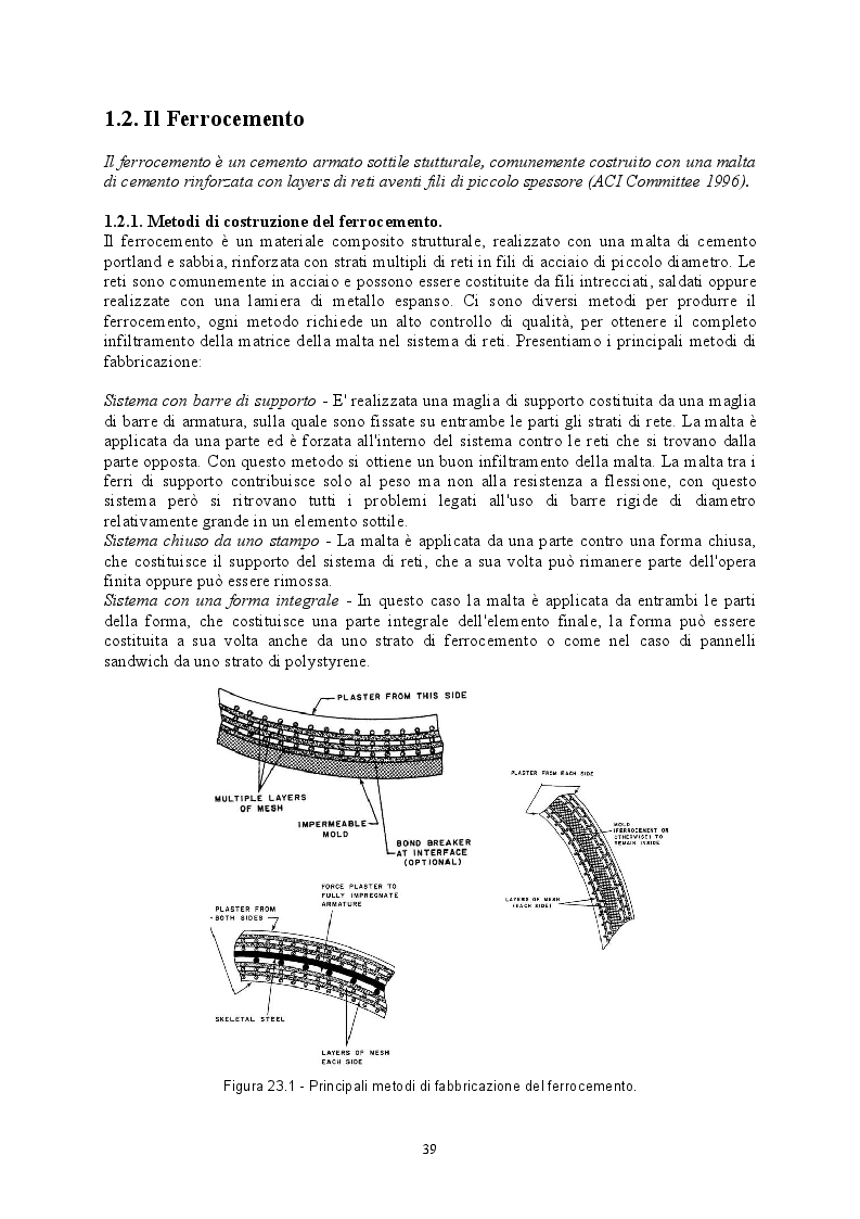 Estratto dalla tesi: Comportamento di strutture in calcestruzzo con armatura diffusa