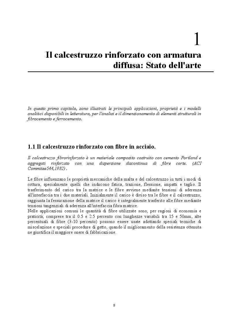 Anteprima della tesi: Comportamento di strutture in calcestruzzo con armatura diffusa, Pagina 5