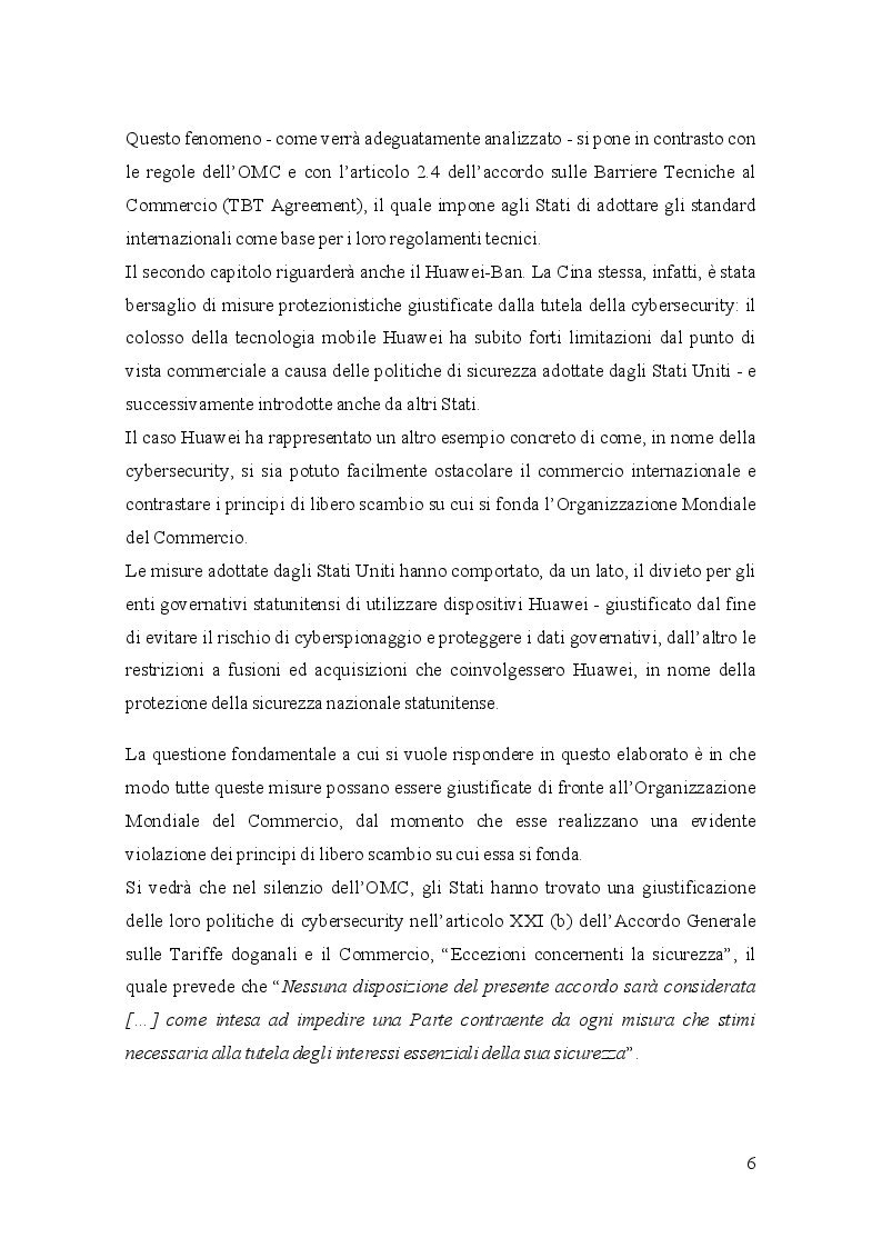 Anteprima della tesi: Gli standard a tutela della Cybersecurity e l'Organizzazione Mondiale del Commercio, Pagina 4