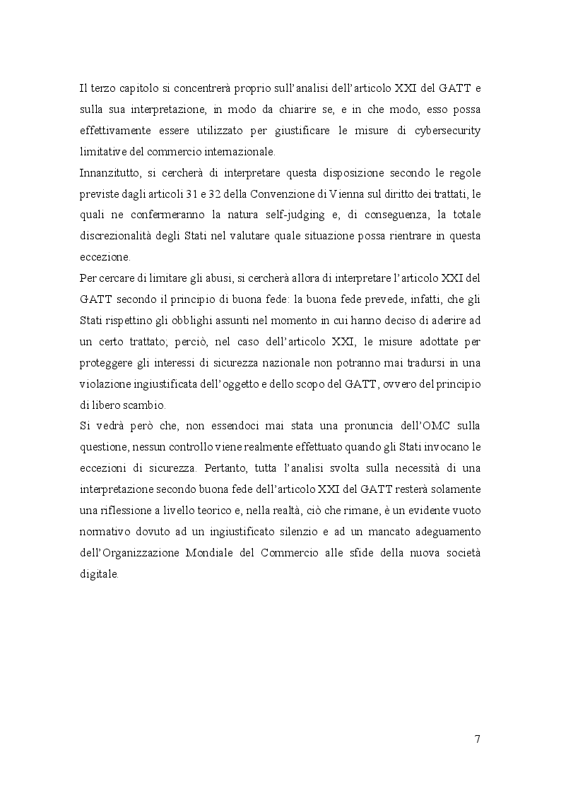 Anteprima della tesi: Gli standard a tutela della Cybersecurity e l'Organizzazione Mondiale del Commercio, Pagina 5
