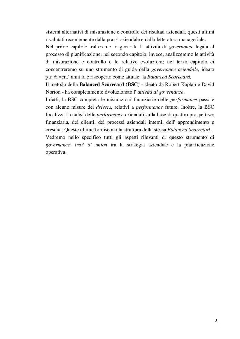 Anteprima della tesi: La Balanced Scorecard a supporto dell'attività direzionale: criticità e profili innovativi, Pagina 4