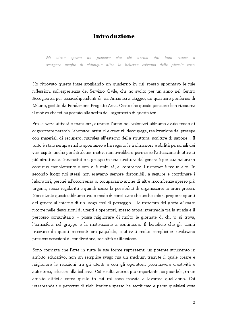 Anteprima della tesi: L’arte nella cura delle dipendenze patologiche, Pagina 3