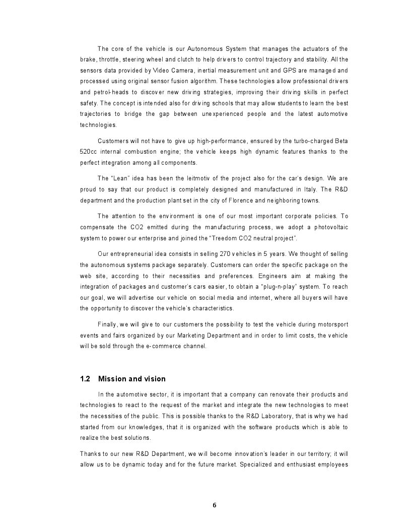 Anteprima della tesi: Business Plan for an Autonomous Driving Formula car in the FSG17 competition, Pagina 3