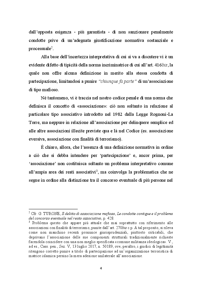 Anteprima della tesi: Concorso esterno in associazione mafiosa e principio di legalità convenzionale: il problematico adeguamento dell’ordinamento italiano alla sentenza della Corte Europea Dei Diritti Dell’Uomo sul caso Contrada c. Italia, Pagina 5
