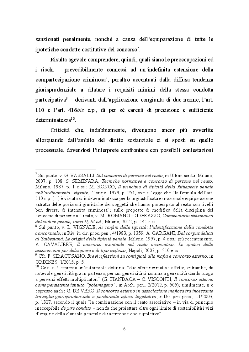 Anteprima della tesi: Concorso esterno in associazione mafiosa e principio di legalità convenzionale: il problematico adeguamento dell’ordinamento italiano alla sentenza della Corte Europea Dei Diritti Dell’Uomo sul caso Contrada c. Italia, Pagina 7