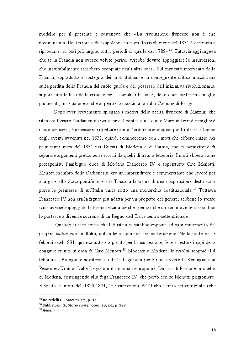 Estratto dalla tesi: Repubblica Romana, Comune di Parigi: momenti del pensiero mazziniano
