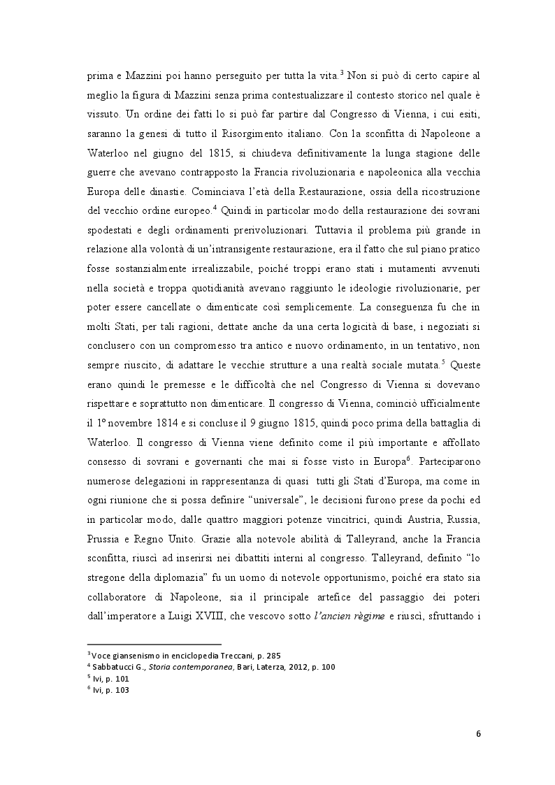 Anteprima della tesi: Repubblica Romana, Comune di Parigi: momenti del pensiero mazziniano, Pagina 5