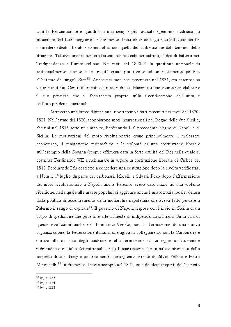 Anteprima della tesi: Repubblica Romana, Comune di Parigi: momenti del pensiero mazziniano, Pagina 8
