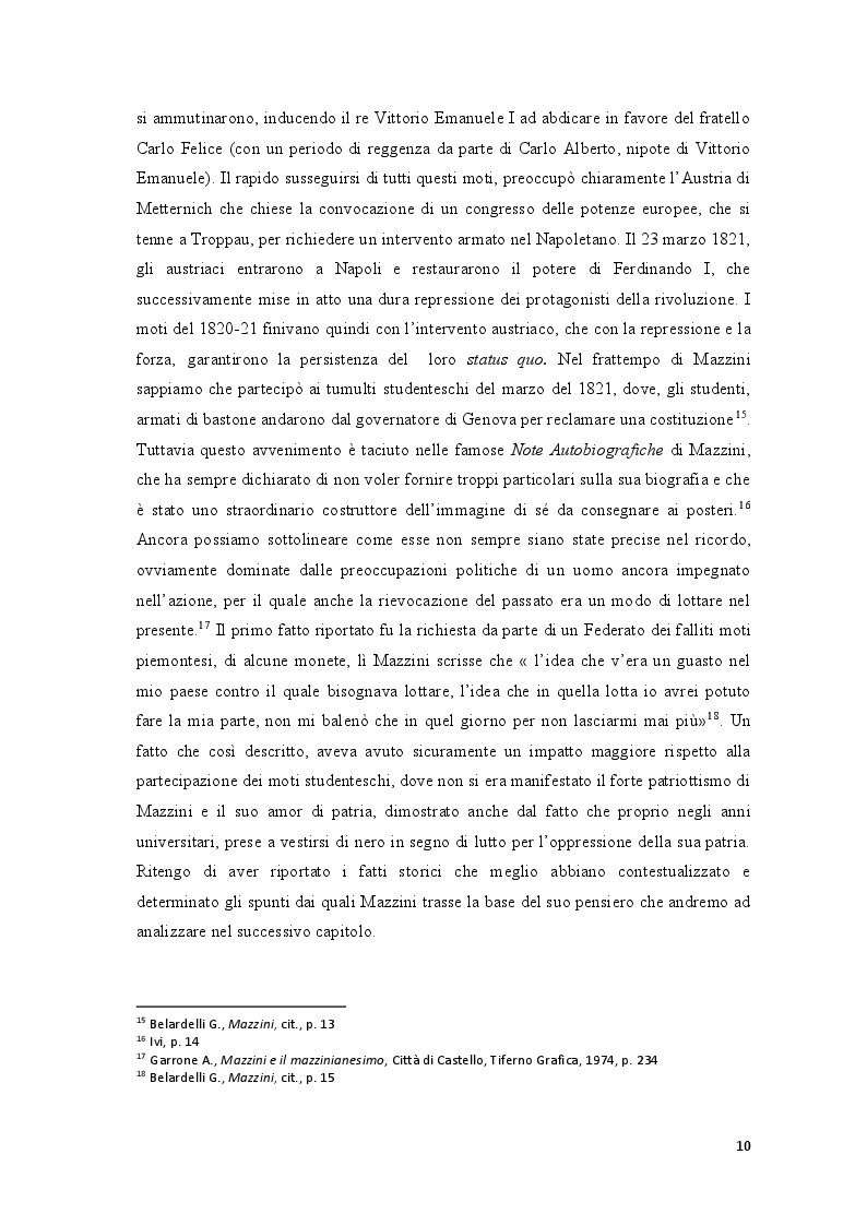 Anteprima della tesi: Repubblica Romana, Comune di Parigi: momenti del pensiero mazziniano, Pagina 9