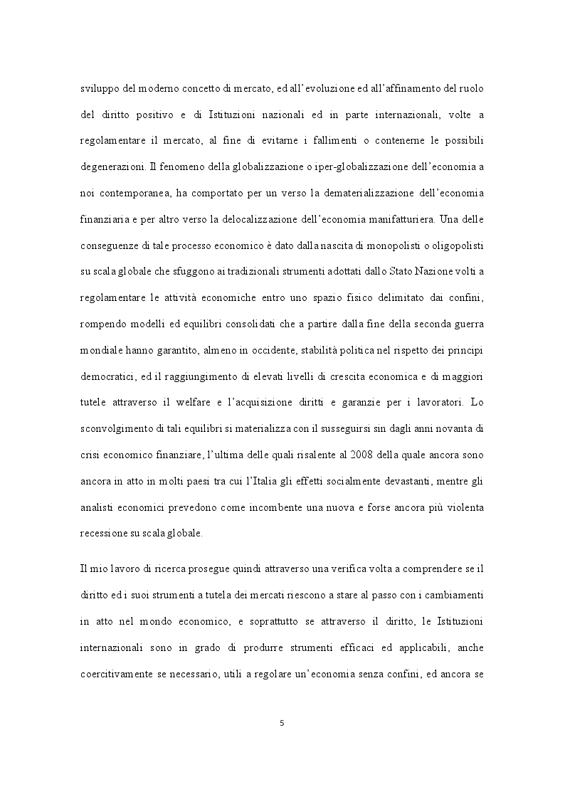 Anteprima della tesi: La "Costituzione economica" nel contesto della globalizzazione dell'economia. Crescita dei monopoli e concentrazione della ricchezza su scala globale. Ruolo regolatore degli organismi internazionali, Pagina 3