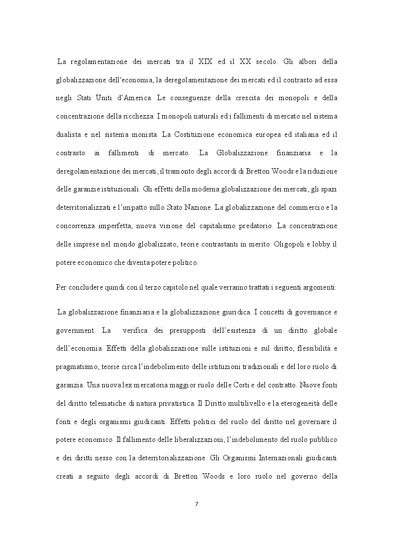 Anteprima della tesi: La "Costituzione economica" nel contesto della globalizzazione dell'economia. Crescita dei monopoli e concentrazione della ricchezza su scala globale. Ruolo regolatore degli organismi internazionali, Pagina 5