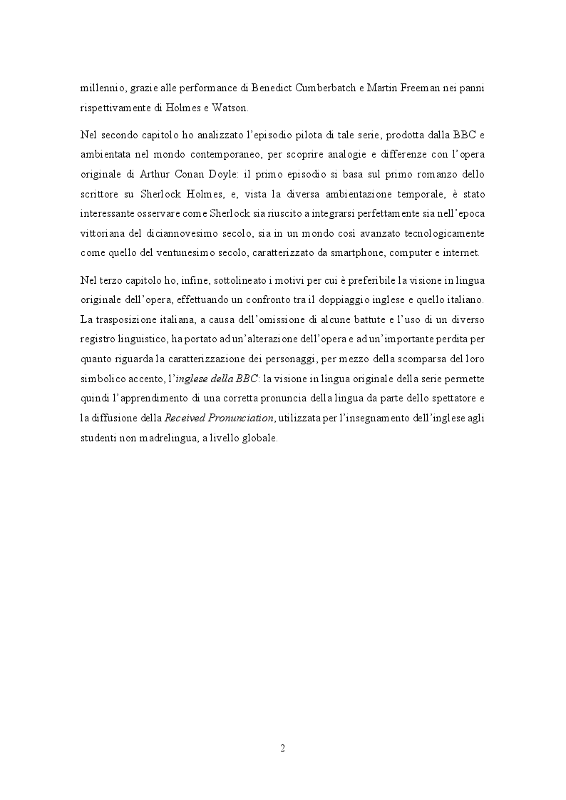 Anteprima della tesi: Analisi traduttologica della serie BBC ''Sherlock'', Pagina 3