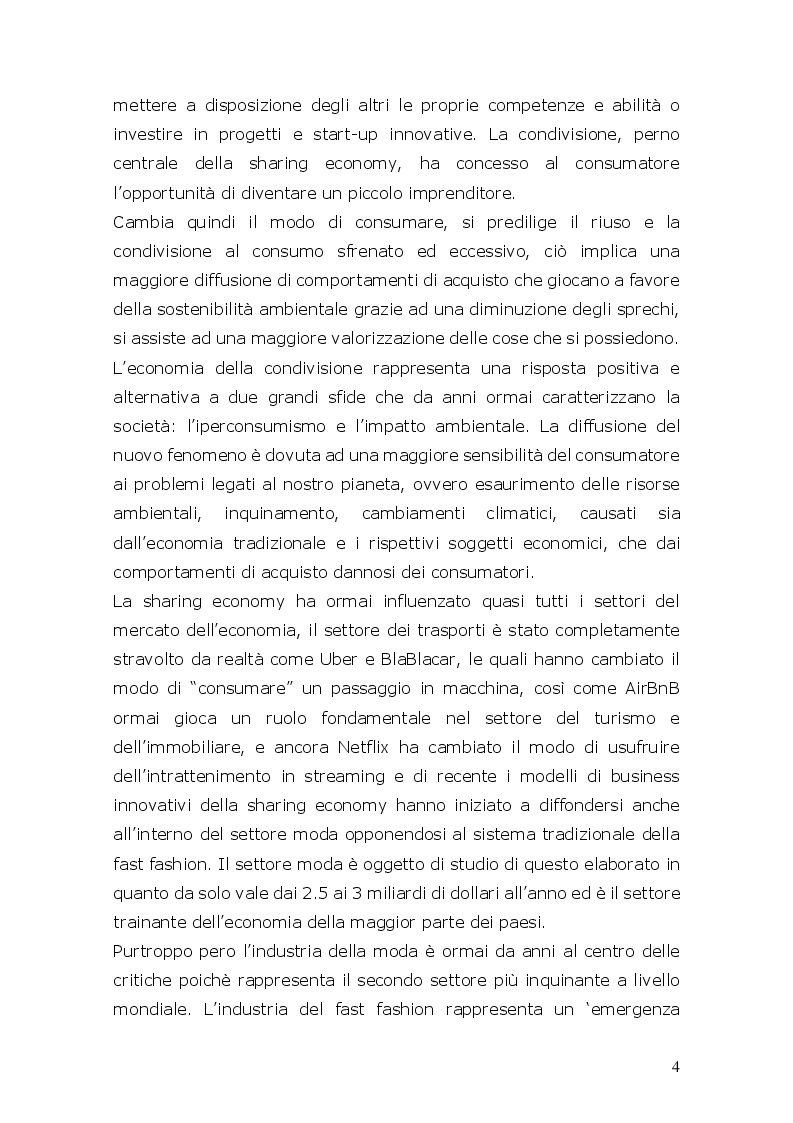 Anteprima della tesi: Gli effetti della Sharing Economy nel settore moda. Il caso Dress You Can, Pagina 3