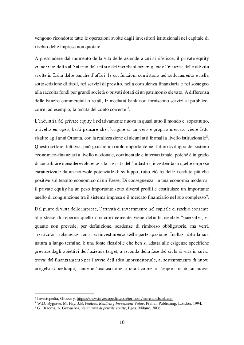 Estratto dalla tesi: Il private equity nel mercato italiano: dal processo di acquisto al disinvestimento