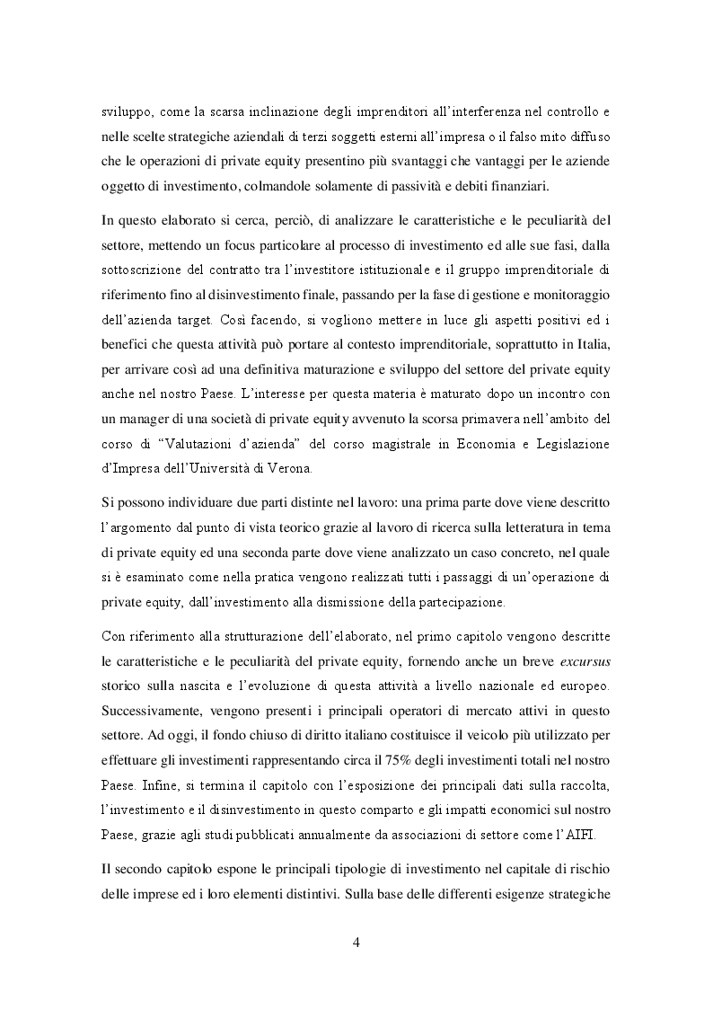 Anteprima della tesi: Il private equity nel mercato italiano: dal processo di acquisto al disinvestimento, Pagina 3