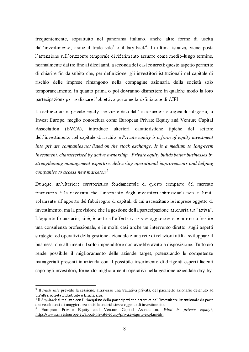 Anteprima della tesi: Il private equity nel mercato italiano: dal processo di acquisto al disinvestimento, Pagina 6