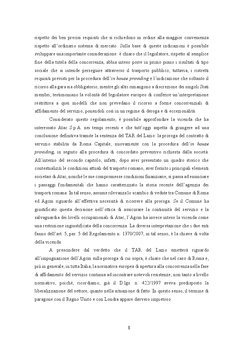 Anteprima della tesi: La gestione del trasporto pubblico locale. Un'analisi comparata tra Roma e Londra, Pagina 4