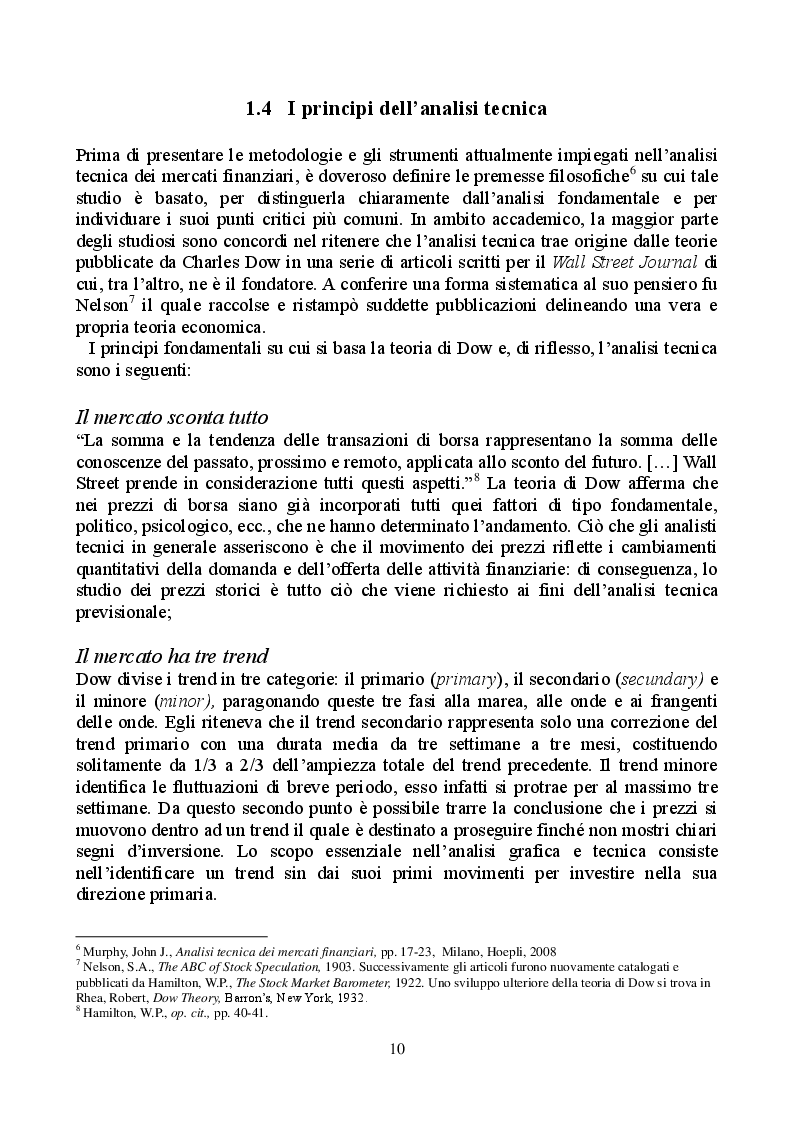 Estratto dalla tesi: Costruzione di un Trading System