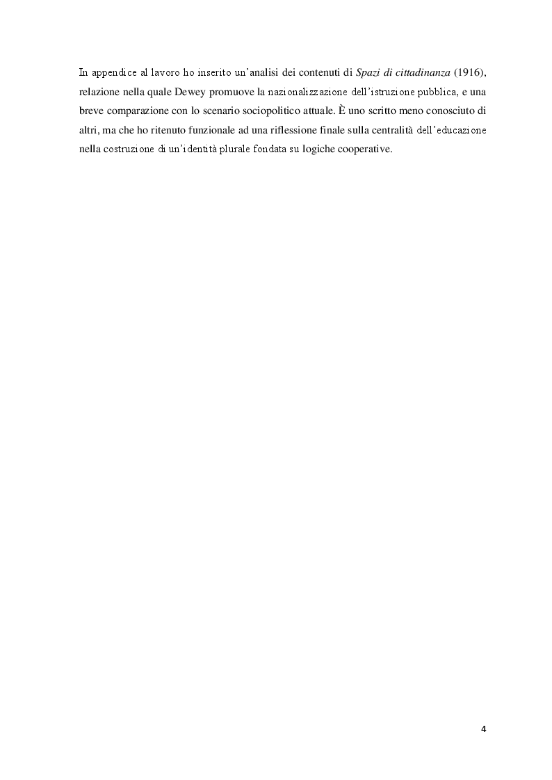 Anteprima della tesi: Educazione, scuola e progresso sociale nel pensiero pedagogico di John Dewey, Pagina 3