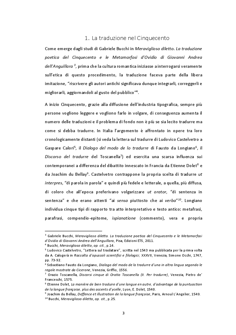 Anteprima della tesi: Tradurre il primo libro dell'Odissea nel Rinascimento: qualche esempio tra Italia e Francia, Pagina 4