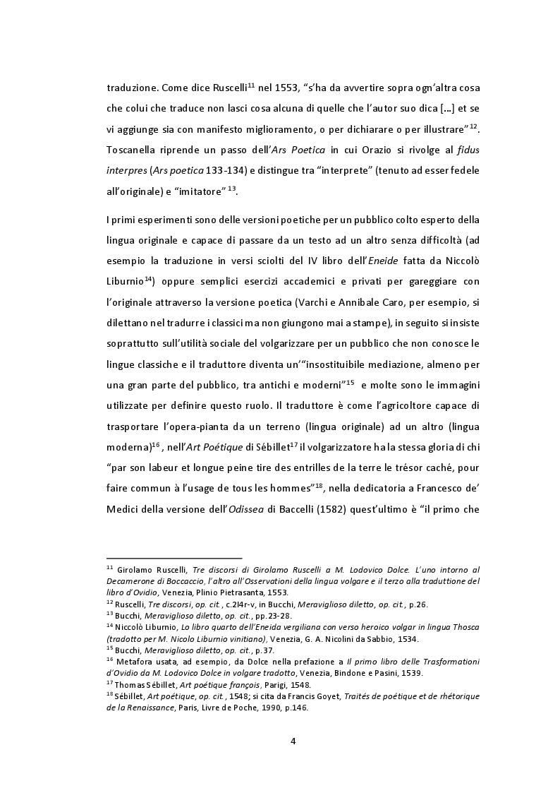 Anteprima della tesi: Tradurre il primo libro dell'Odissea nel Rinascimento: qualche esempio tra Italia e Francia, Pagina 5